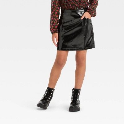 Girls' Metallic Faux Leather Mini Skirt - art class™ | Target