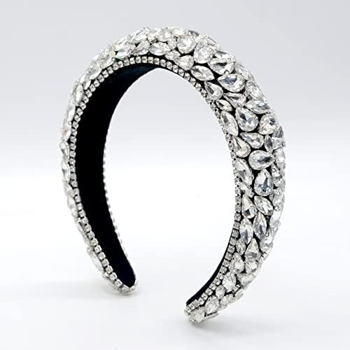 Rhinestone Headband Bling Padded Baroque Crystal Fashion Party Hair Band For Bridal Wedding Anniv... | Amazon (US)