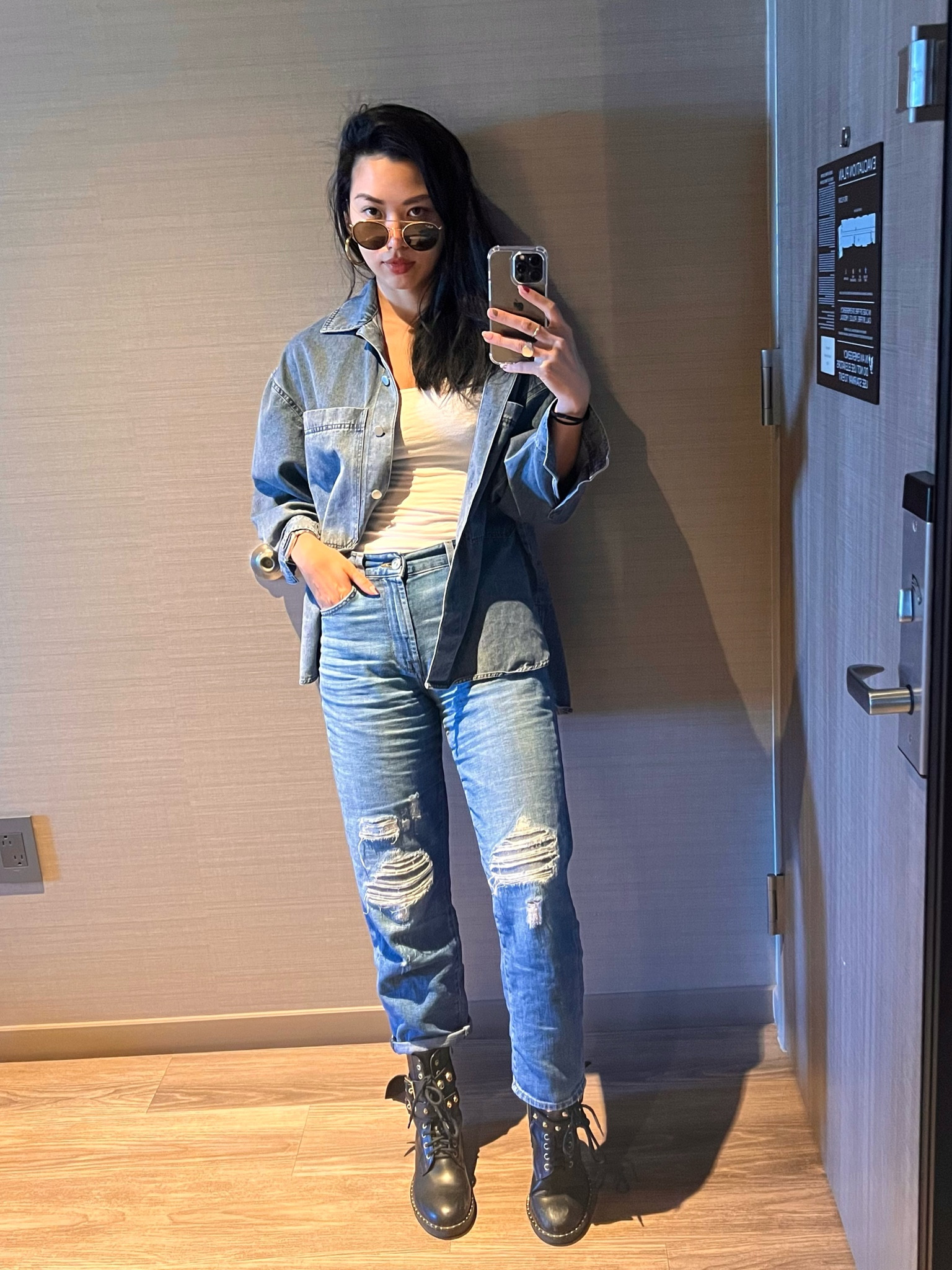 One my favourite travel looks with the comfiest jeans, an oversized chambray shirt worn as a jacket, and a soft camisole. The boots were bought in Italy, from a little leather shoe shop along the start of Florence. <similar items linked>

#LTKMidsize #LTKBacktoSchool #LTKTravel