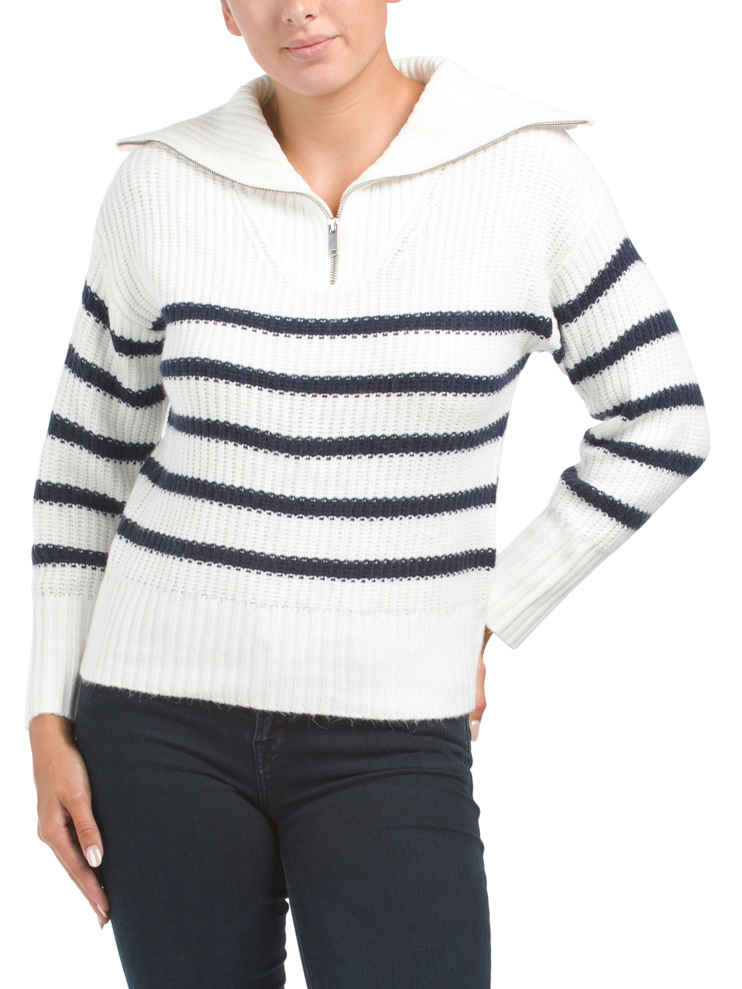 Long Sleeve Stripe Half Zip Pullover | TJ Maxx