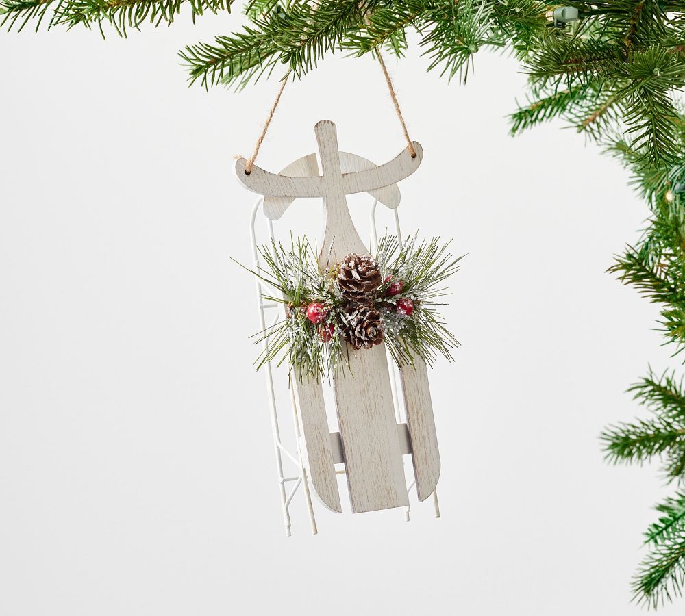 White Sled Berries Ornament | Pottery Barn (US)