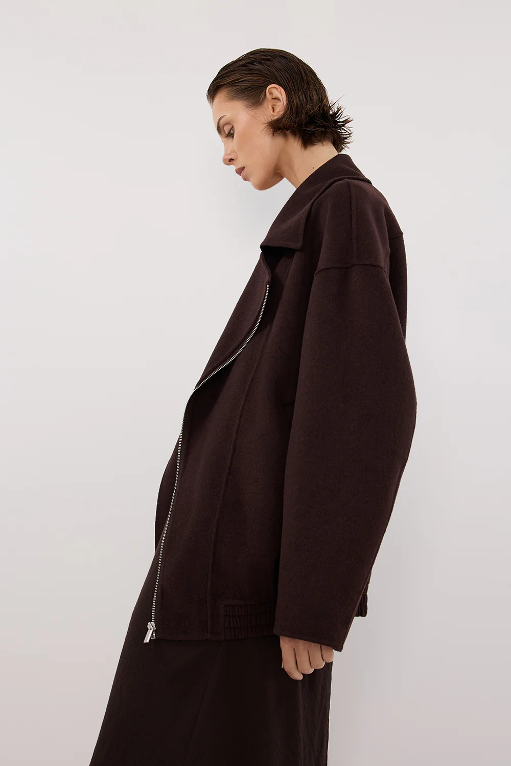 ELAINE DARK CHOC WOOL BLEND JACKET | DISSH