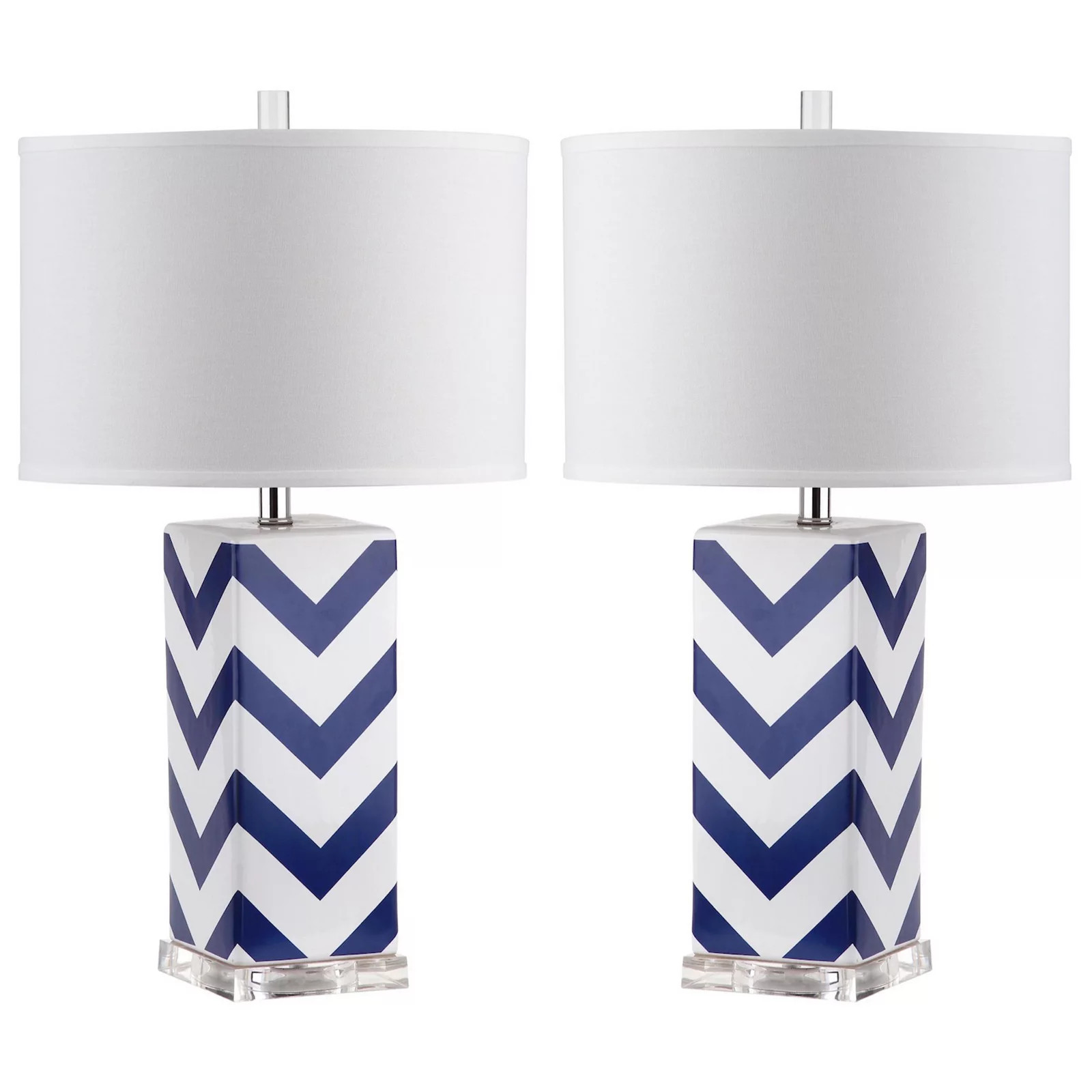 Safavieh 2-piece Chevron Table Lamp Set, Blue | Kohl's
