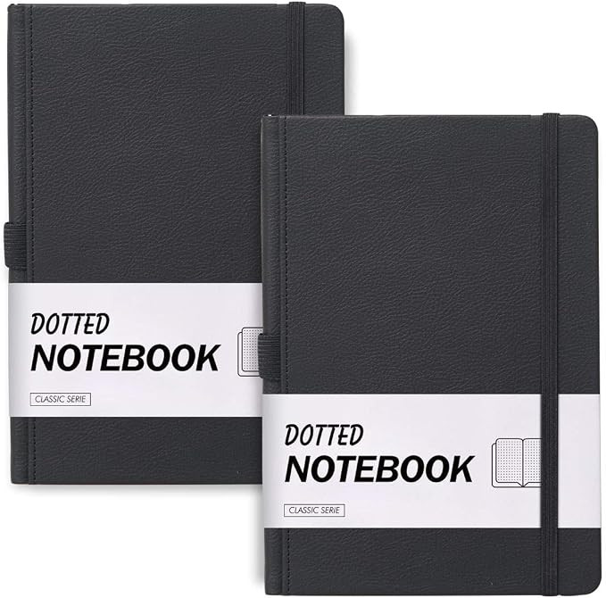 2 Pack Dotted Notebook Journal, Dot Grid Notebook and Journal Hardcover Thick Paper A6 with Inner... | Amazon (US)