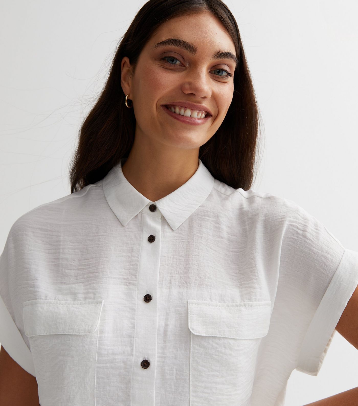 White Short Sleeve Double Pocket Front Shirt
						
						Add to Saved Items
						Remove from Sa... | New Look (UK)