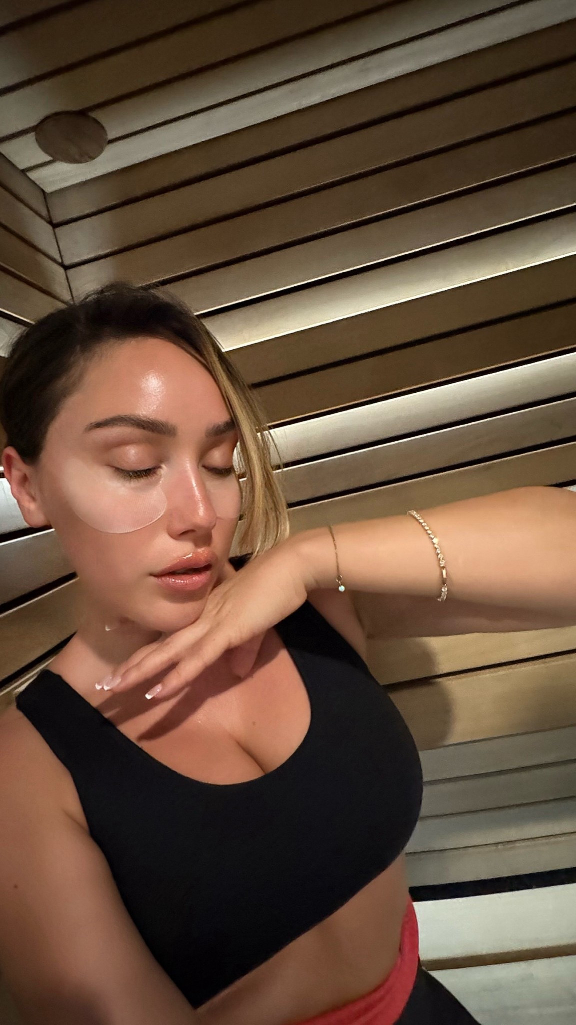In the sauna using the collagen gel eye patches from @Elemis brightens and tightens my eyes and 25% off 

#LTKBeauty #LTKdayinmylife #LTKSaleAlert