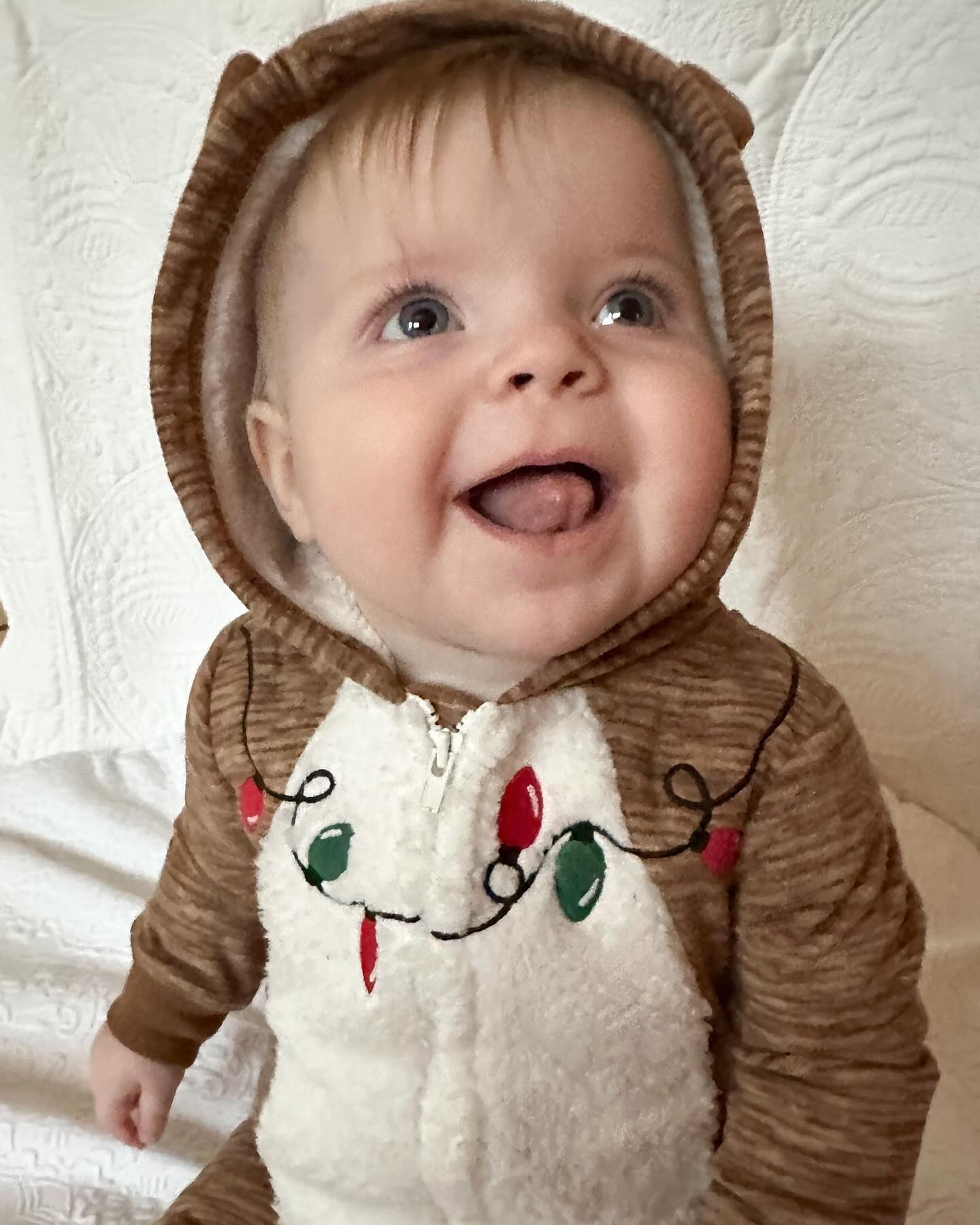 Addison’s #ootd • What do ya mean Christmas is over? Not for this girl! Still awaiting a visit from the big man once brother is here. Keeping the spirit alive in this adorable reindeer outfit from her Auntie Churro @tbuscemi