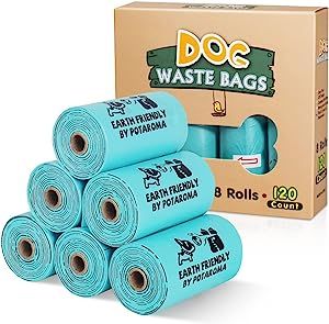 Potaroma Dog Poop Bags, 8 Rolls Guaranteed Leak-Proof Doggie Poop Bags, Extra Thick Waste Bags, L... | Amazon (US)