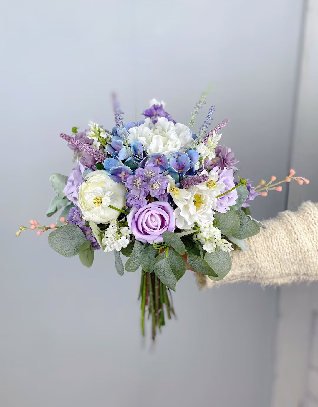 Lavender Bridal Bouquet, Classic Dusty Purple Rose Wedding Bouquet, Rustic Boho Flower Bouquet,  ... | Etsy (US)