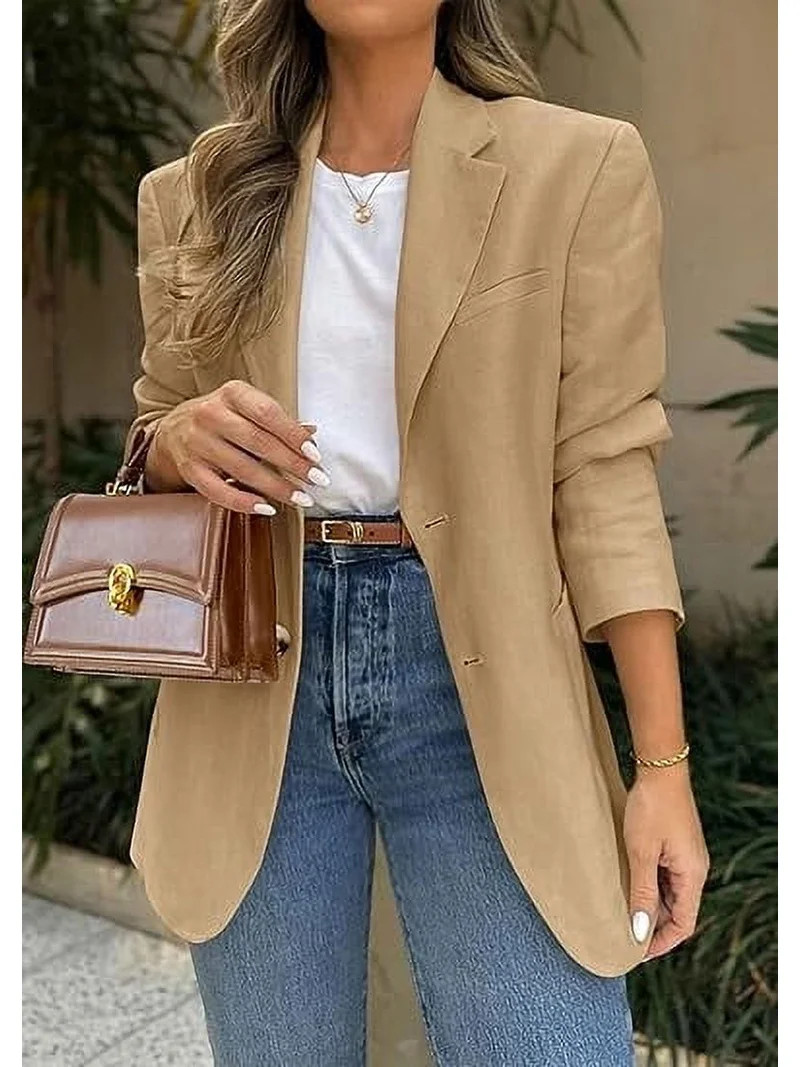 PRETTYGARDEN Blazers for Women Business Casual Long Sleeve Lapel Open Front Suit Jacket Work Blaz... | Walmart (US)