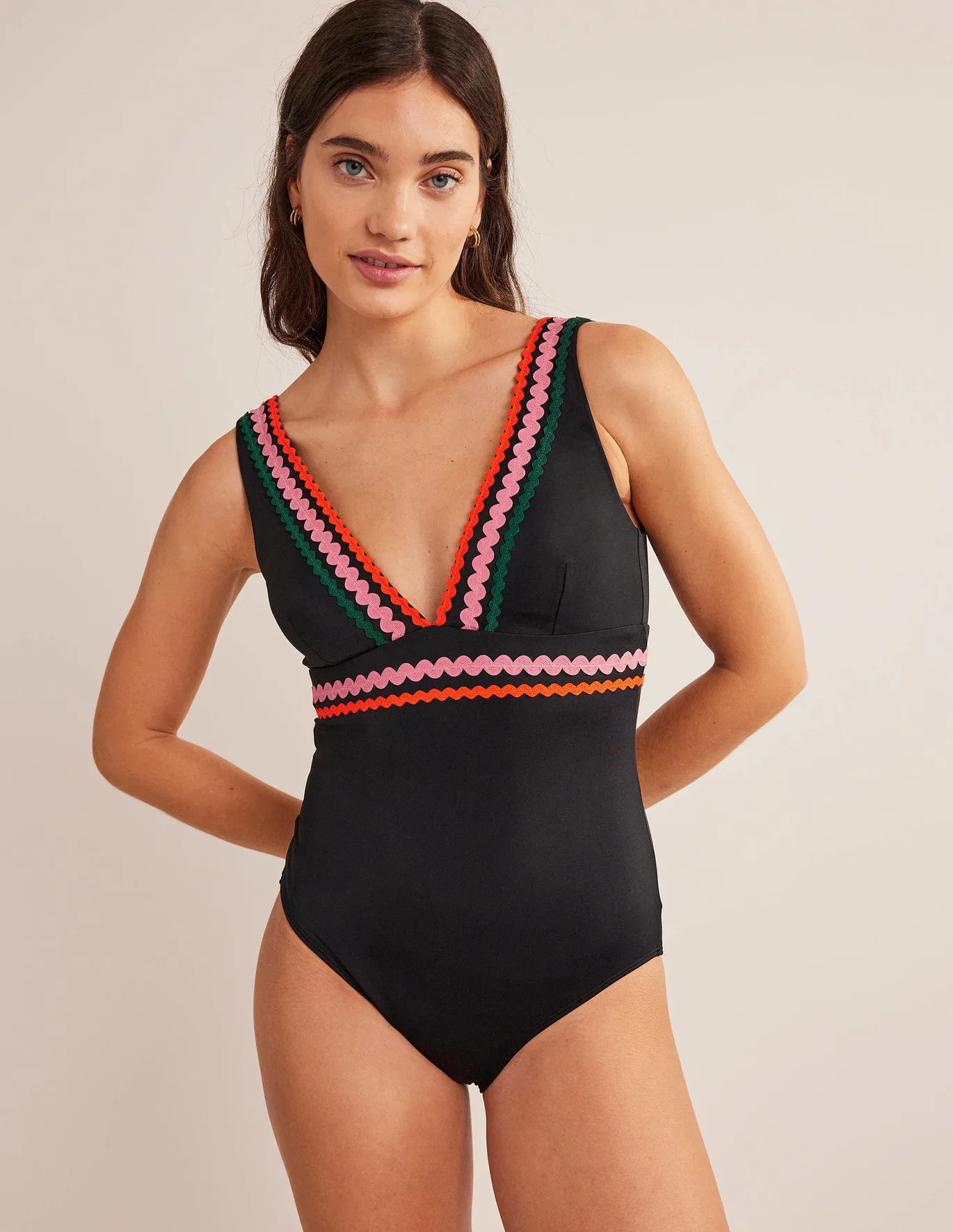 Rick Rack V-neck Swimsuit | Boden (US)