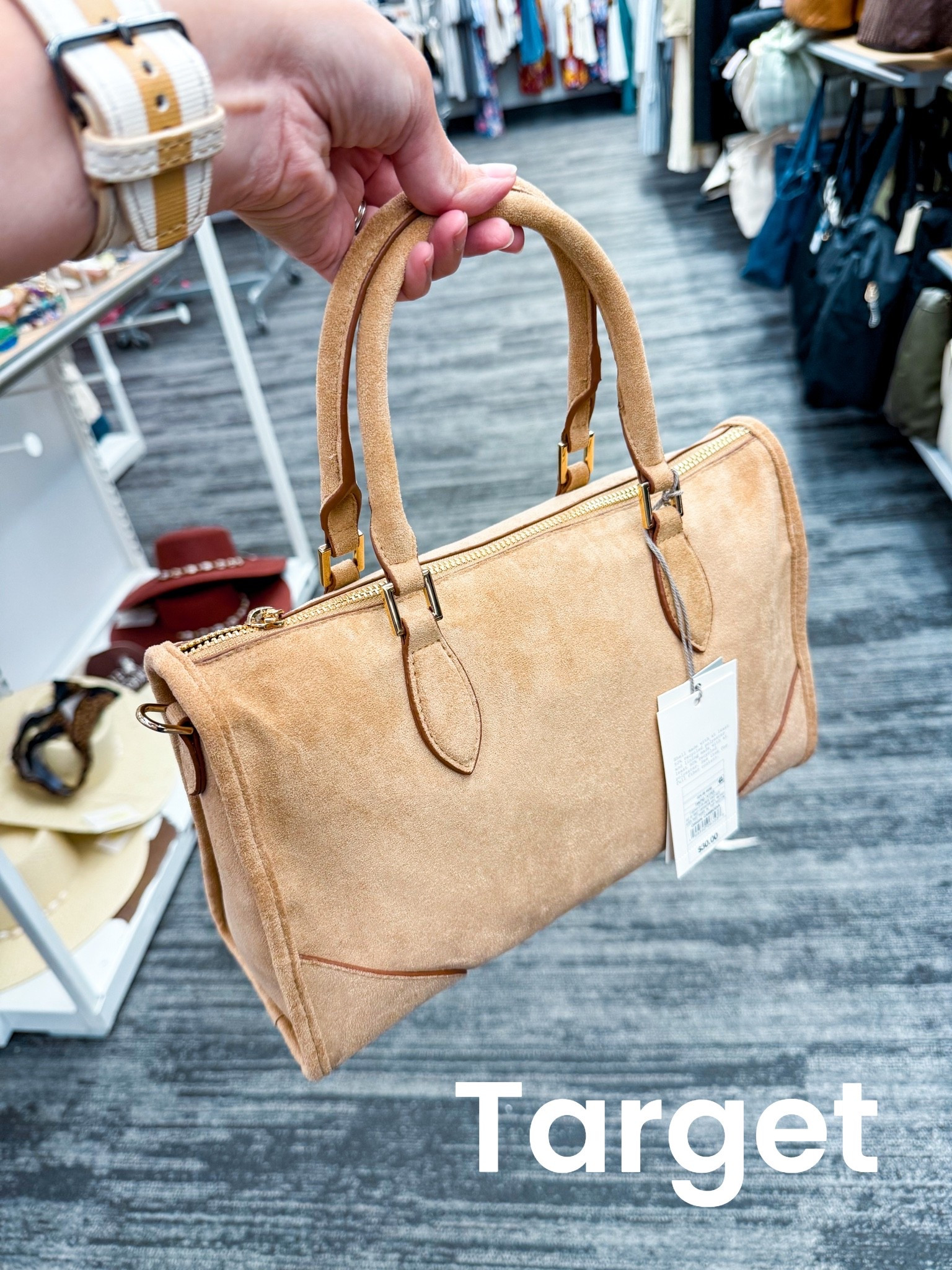 Target faux suede bag. Crossbody option as well

#LTKootd #LTKgrwm #LTKmomlife