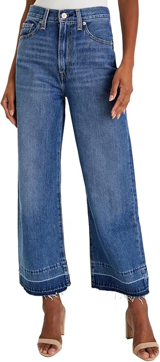 Astylish Women's High Waisted Wide Leg Jeans Trendy Straight Leg Jeans Zimbaplatinum Denim Pants | Amazon (US)