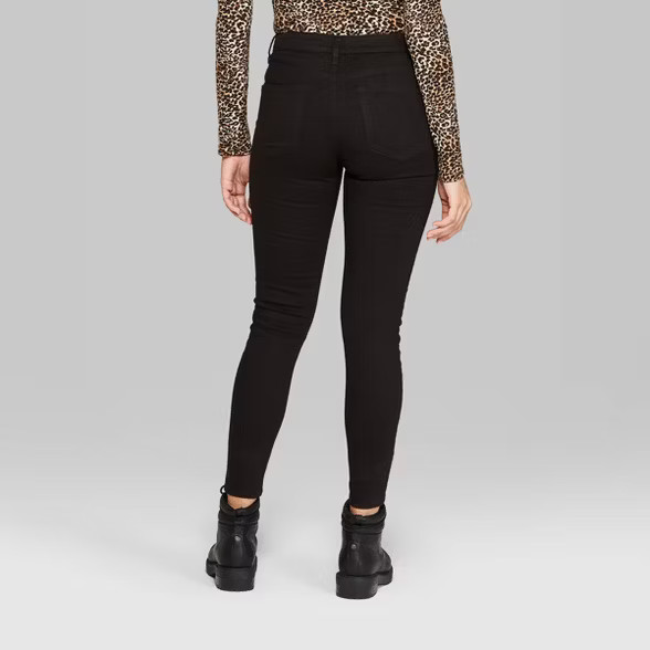 Women's High-Rise Distressed Skinny Jeans - Wild Fable™ Black | Target