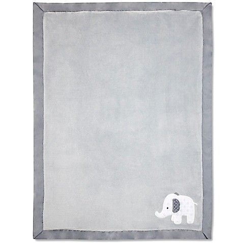 Wendy Bellissimo™ Mix & Match Elephant Applique Plush Blanket in Grey | Bed Bath & Beyond