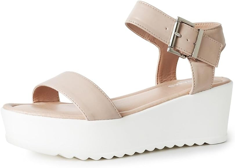 J.Adams Surf Platform Sandals – Women's Open Toe Chunky Low Mid Heel Wide Summer Block Flatform... | Amazon (US)
