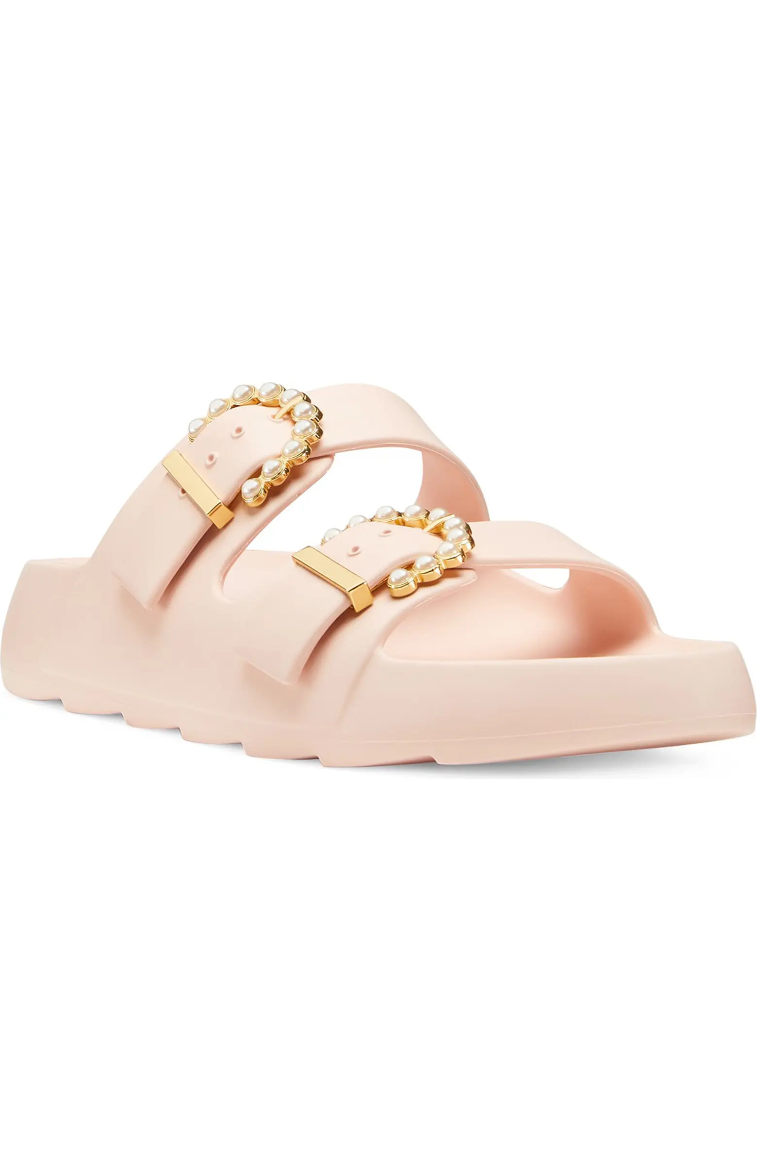 Stuart Weitzman Imitation Pearl Buckle Slide Sandal (Women) | Nordstromrack | Nordstrom Rack