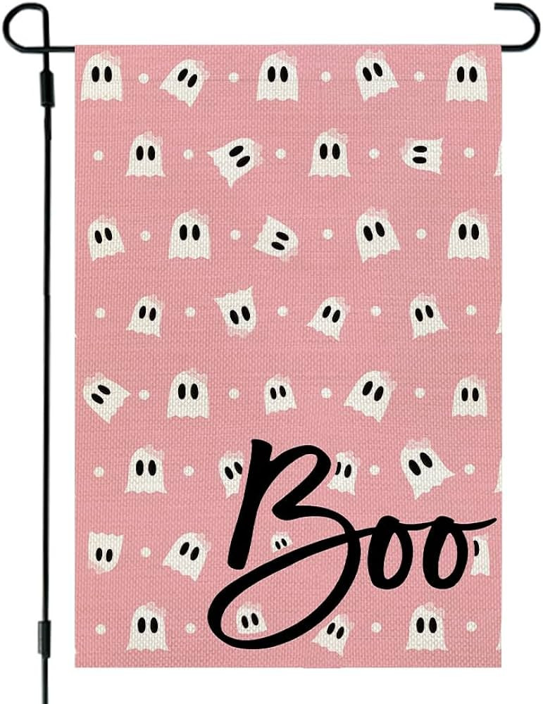 CROWNED BEAUTY Halloween Garden Flag 12x18 Inch Double Sided Small Burlap for Outside Ghosts Boo ... | Amazon (US)