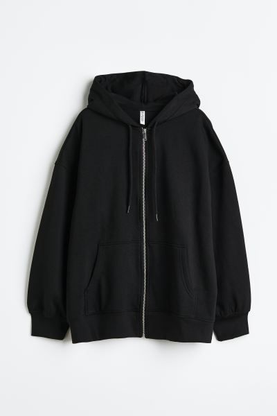 Oversized zip-through hoodie | H&M (UK, MY, IN, SG, PH, TW, HK)