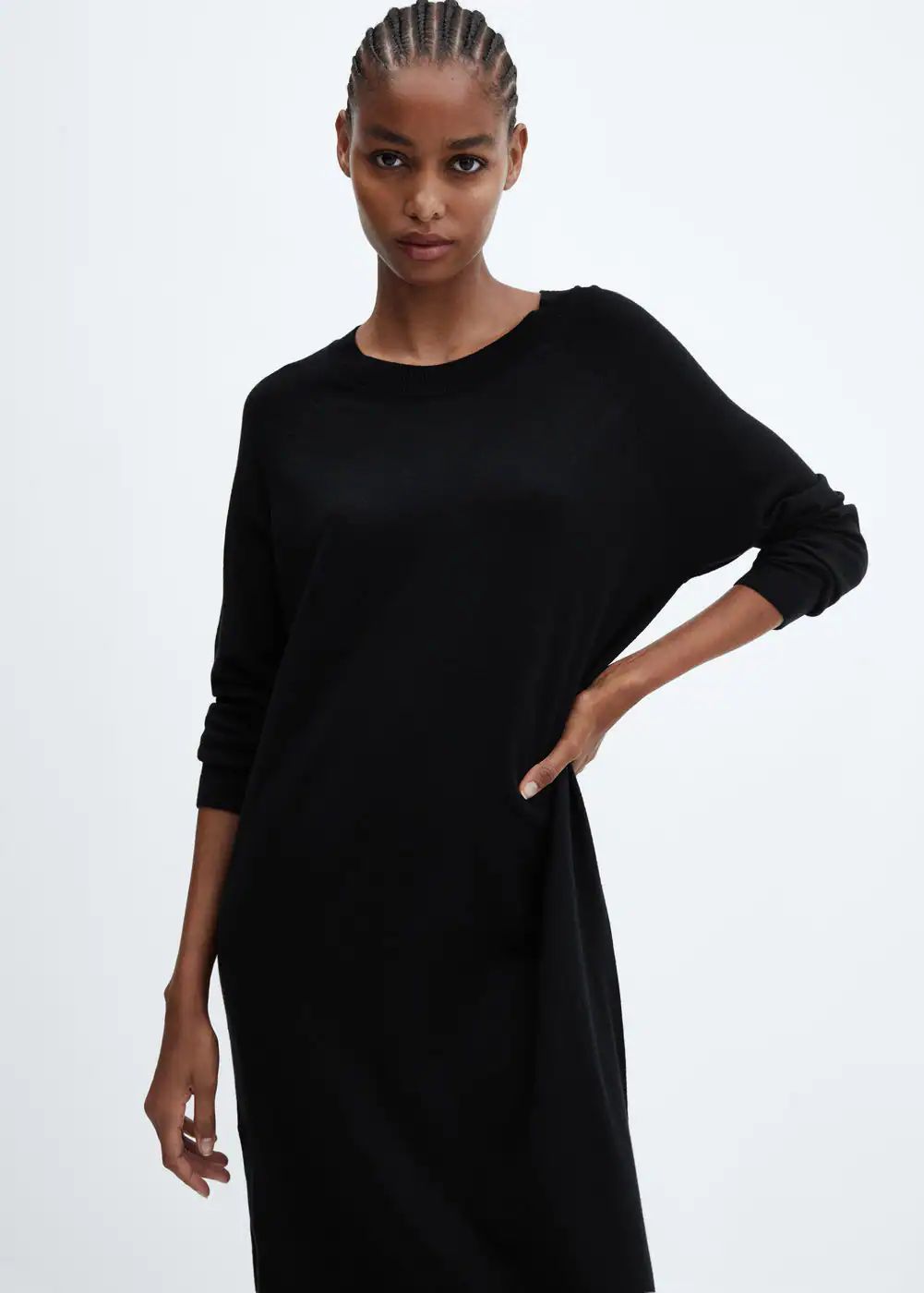 Round neck knitted dress -  Women | Mango USA | MANGO (US)