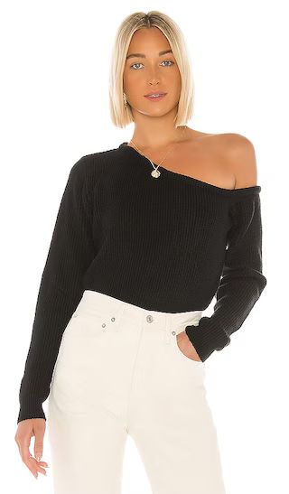 Ravie One Shoulder Sweater in Black | Revolve Clothing (Global)