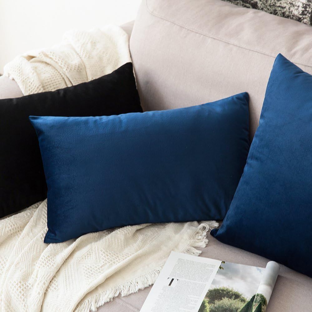 MIULEE Velvet Soft Soild Decorative Square Throw Pillow Cover Cushion Case for Sofa Bedroom Car 1... | Amazon (US)