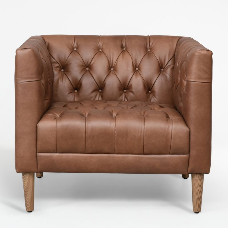 Rollins Chocolate Leather Chair | Crate & Barrel | Crate & Barrel