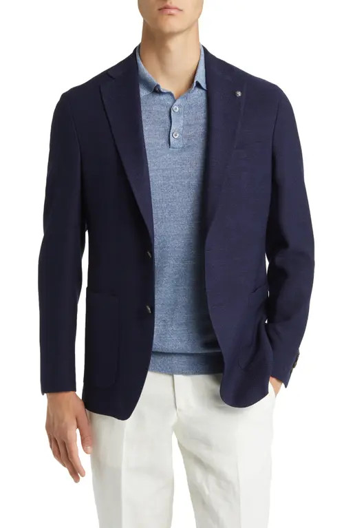 Jack Victor Hampton Navy Knit Wool Sport Coat in Blue at Nordstrom, Size 44 Regular | Nordstrom