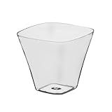 Party Essentials Miniware Hard Plastic 3.5 Oz. Curved Square Appetizer and Dessert Mini Cups, Curved | Amazon (US)