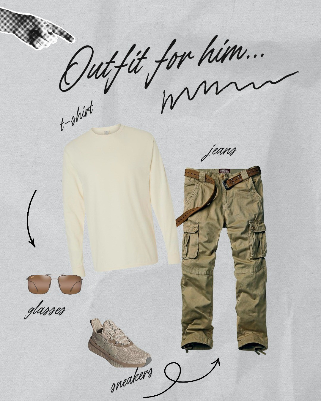 Men's brown and cream shirt and pants. Perfect for a date Night. You can't complete the perfect Men's ware with sneakers and cool sunglasses. These cargo pants are comfortable and relaxed

#LTKMens