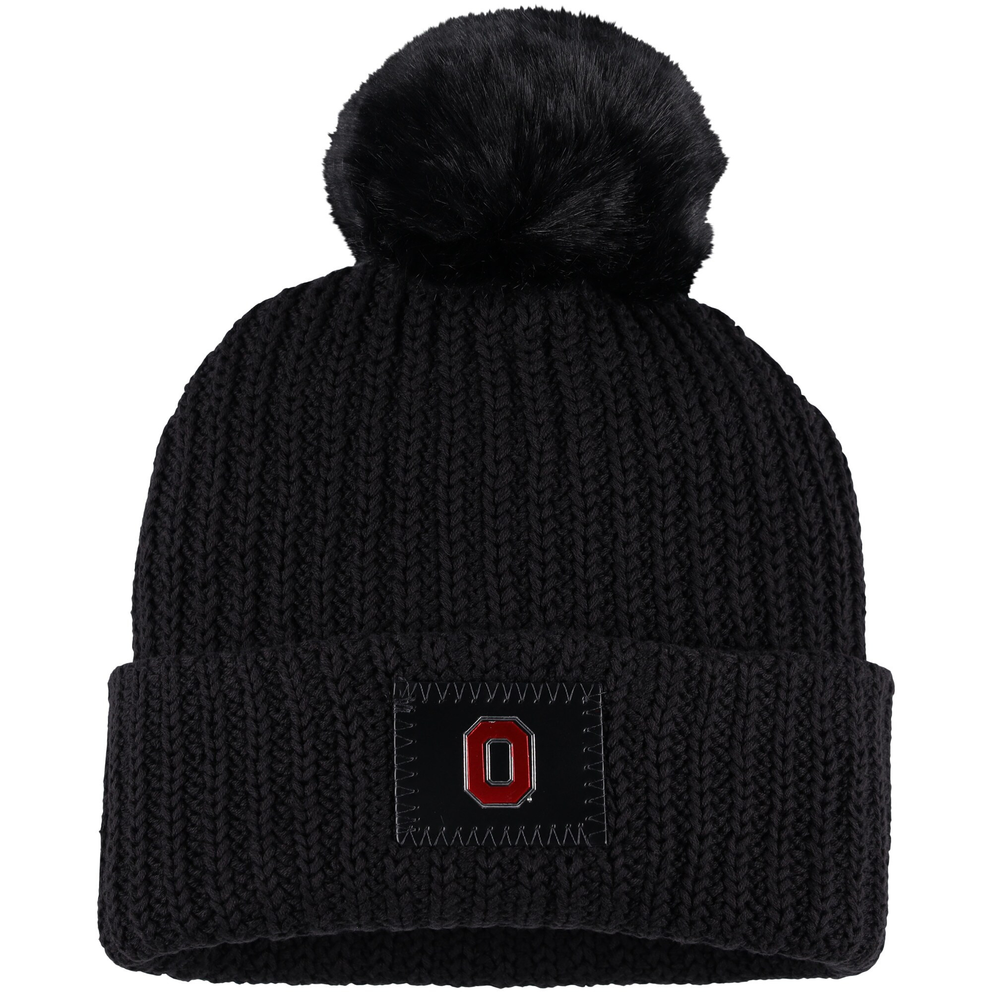 Ohio State Buckeyes Love Your Melon Women's Cuffed Knit Hat with Pom - Black | Lids