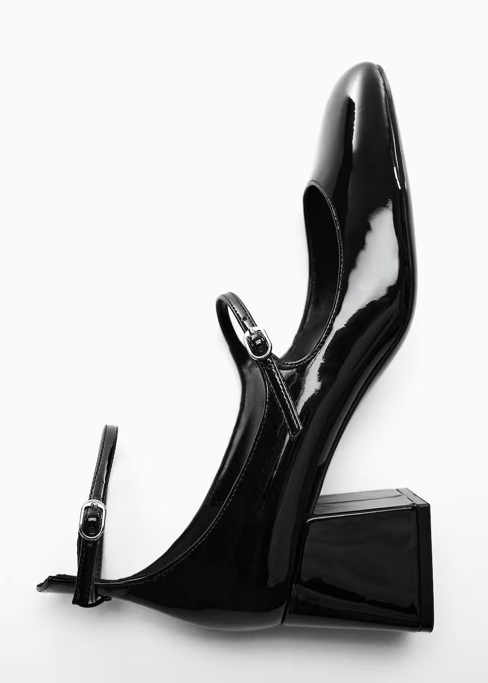 Patent leather effect buckle shoe -  Women | Mango USA | MANGO (US)