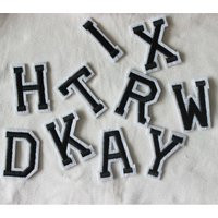 Black Embroidered Iron On Letters Applique Patch, Iron On Name Patch For T-Shirt Or Coat, Decoration Embroidery Patches | Etsy (US)