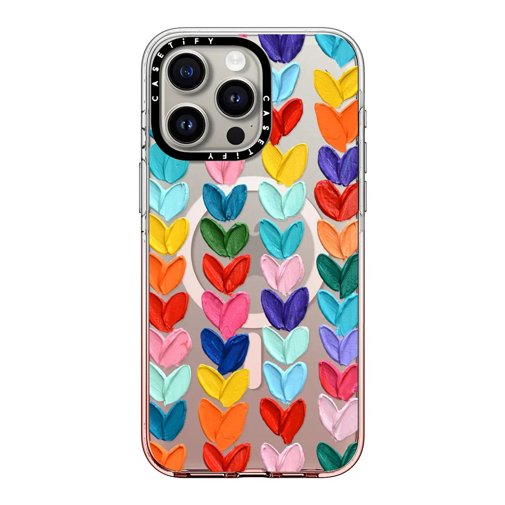 Clear Polka Daub Hearts | Casetify (Global)