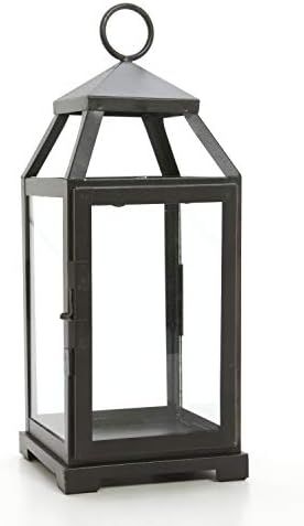 Hosley 14 Inch High Large Clear Glass Iron Classic Style Lantern Ideal Gift for Parties Weddings Aro | Amazon (US)