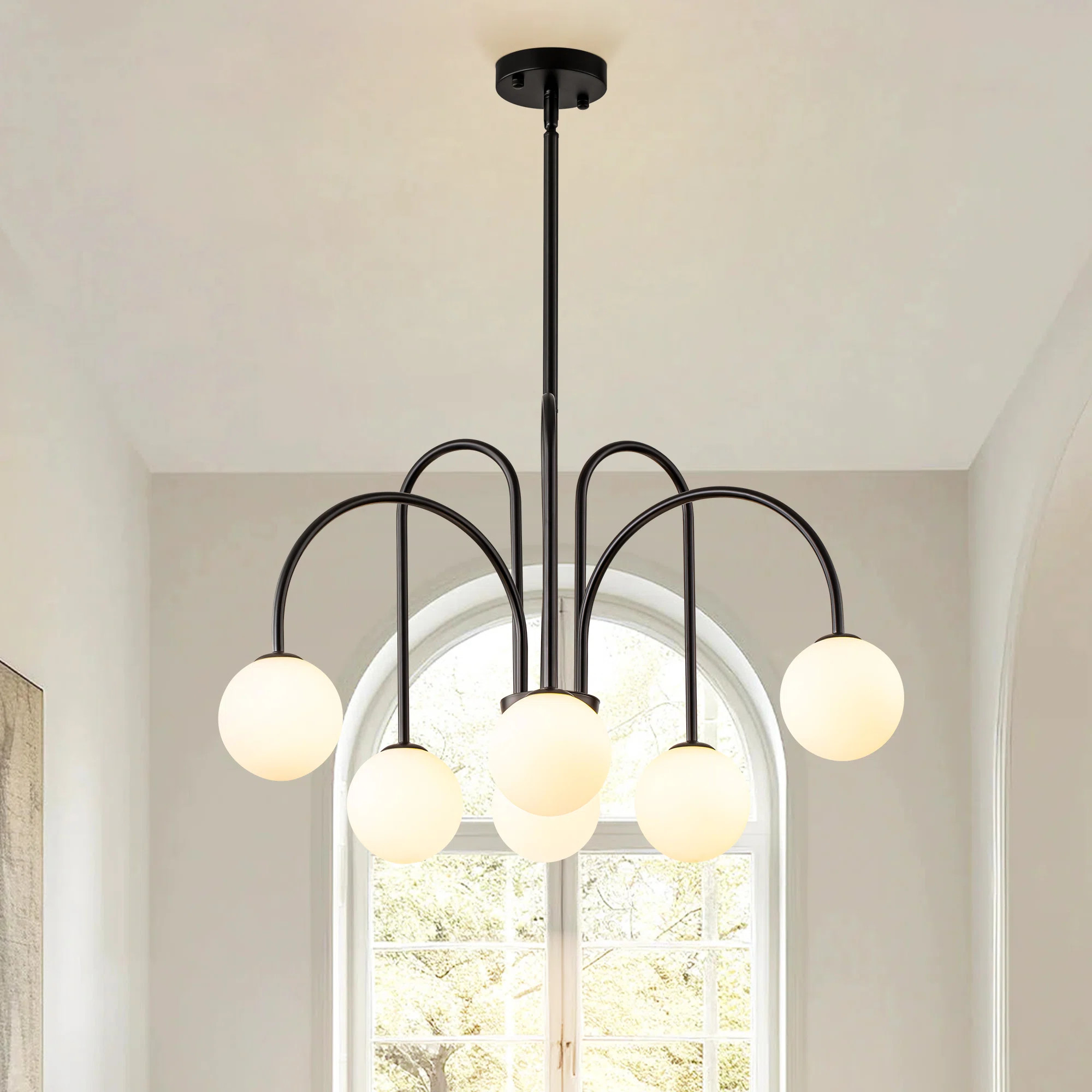 Bradrick 6 - Light Glass Bubble Dimmable Sputnik Sphere Chandelier | Wayfair North America