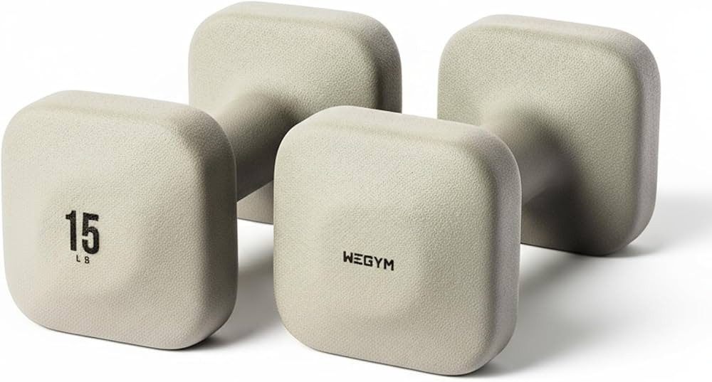 WeGym SafeGrip Square Dumbbells with Anti Slip Handles, Aesthetic Free Weights for Home Workouts,... | Amazon (US)