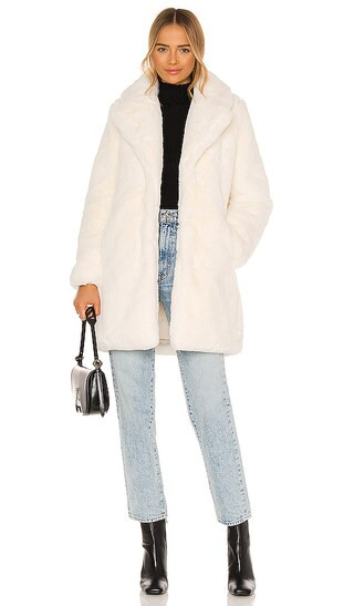 Apparis Sasha Faux Fur Jacket in Ivory. - size L (also in M, S, XS) | Revolve Clothing (Global)