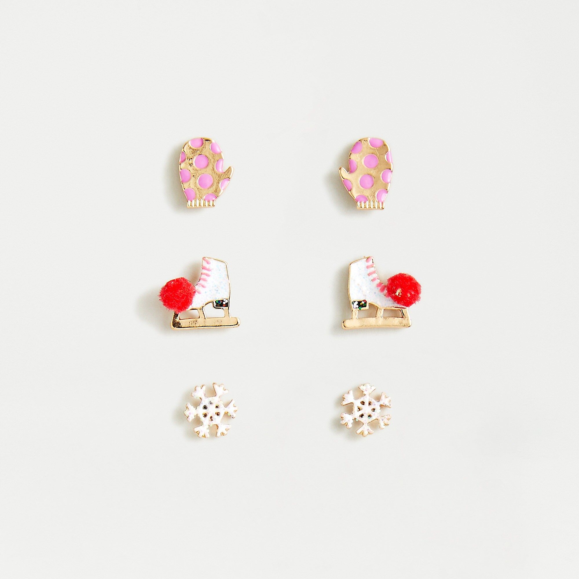 Girls' winter fun three-pack of earrings | J.Crew US
