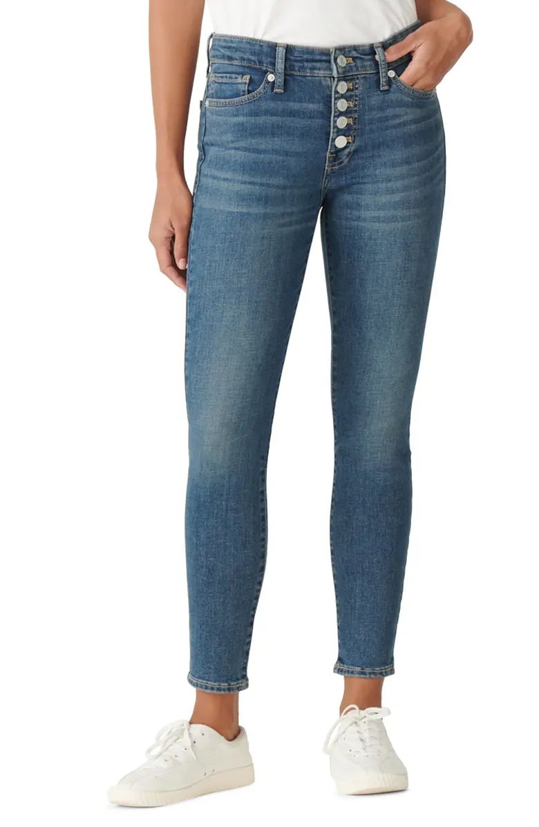 Ava Exposed Button Skinny Jeans | Nordstrom