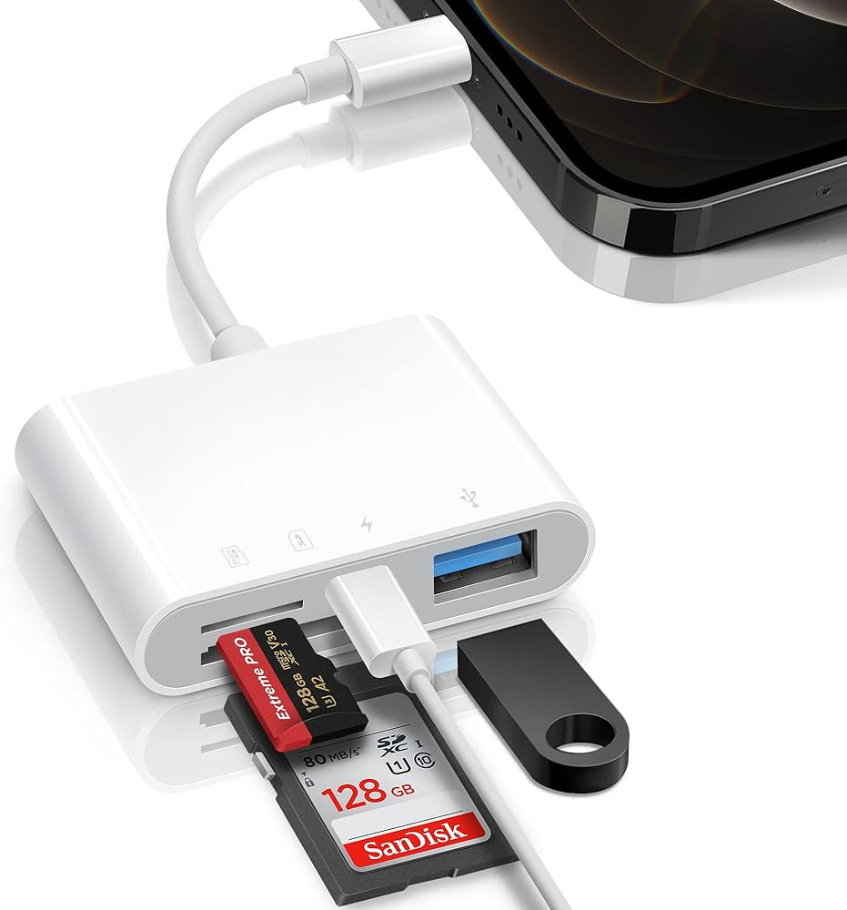 SD Card Reader for iPhone with USB 3.0 Female Data Sync Transfer Adapter for iPhone iPad, Support... | Amazon (UK)