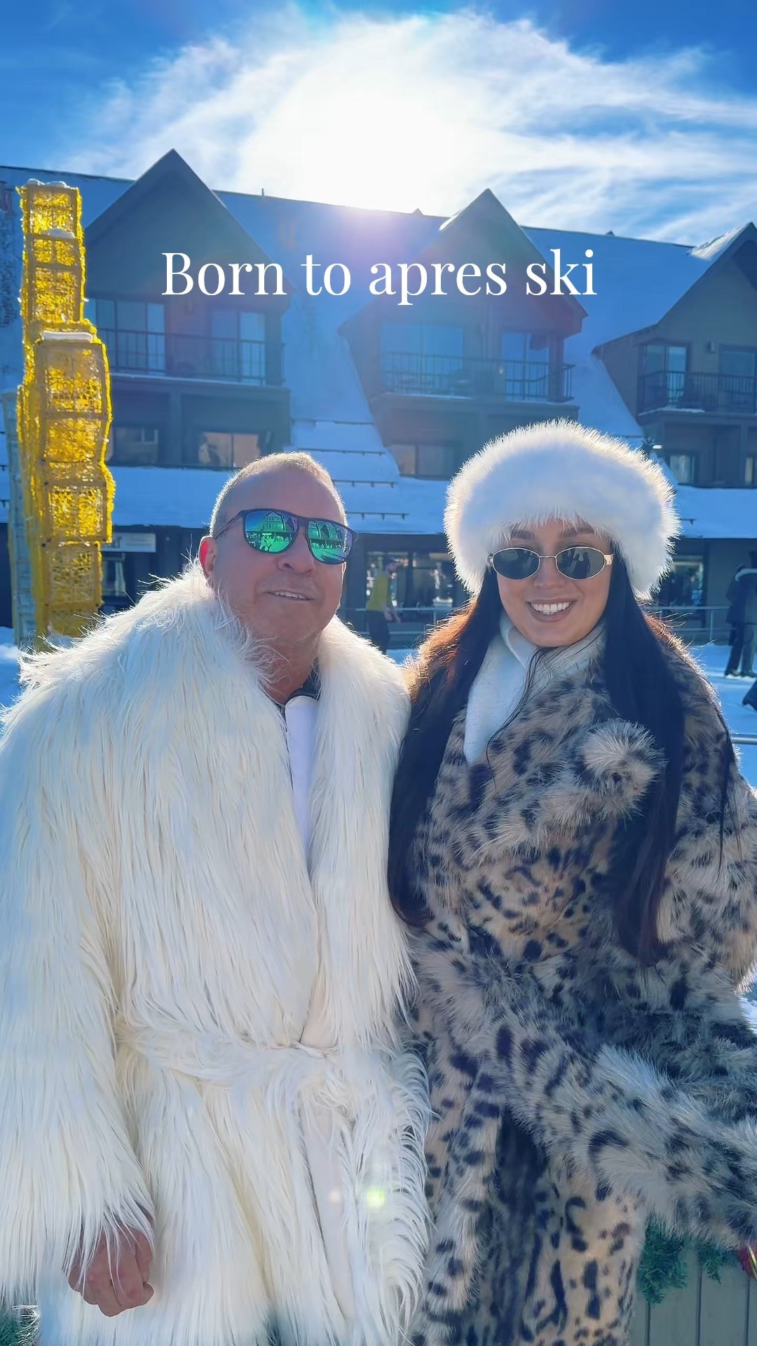 Apres-ski outfits with faux-fur coats. I’m wearing a coat in a size S, my husband in a size XS

#LTKgrwm #LTKootd #LTKActive