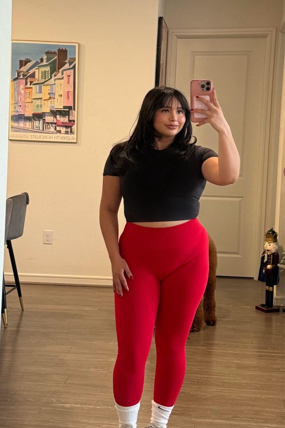 GIRLS I HAVE to put yall on these leggings 🤩 They make you look SO GOOD & fit. I got a size medium and they fit snug so true to size! 
Linked all the rest of the fit 🖤❤️

#LTKActive #LTKStyleTip #LTKFindsUnder50