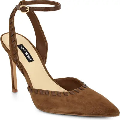 Nine West Kenedy Ankle Strap Pump in Black at Nordstrom, Size 8 | Nordstrom
