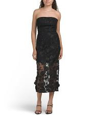 Strapless 3d Applique Dress | TJ Maxx