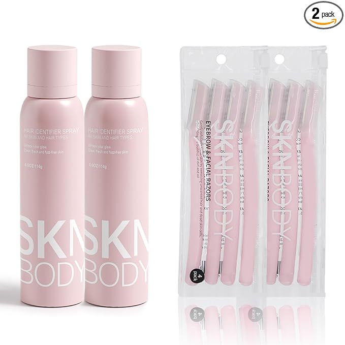 SKNBODY Hair Identifier Spray with Dermaplaner Set 2 Pack, Facial Hair Removal Kit with 4 Razors ... | Amazon (US)