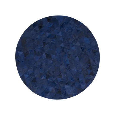 Round Trilogia Geometric Cowhide Midnight Blue Area Rug | Perigold