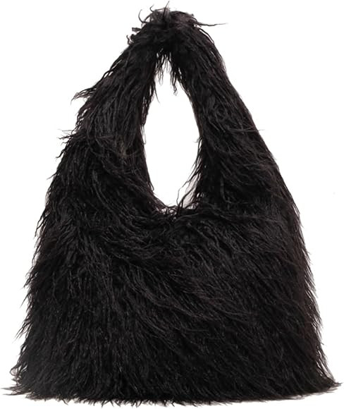 Extolove Furry Purse for Women, Fluffy Tote Bag Faux Fur Bag Y2K Purse Fuzzy Shoulder Handbag | Amazon (US)