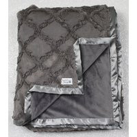 Minky Blanket, Grey Blanket, Wedding Gift, Soft Oyster Lattice, Baby Boy, Nursery, Embossed Chevron, | Etsy (US)