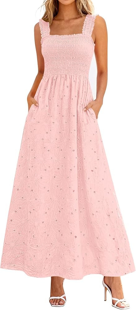 KIRUNDO Summer Lace Dress Vacation Outfits for Women 2026 Wedding Guest Dresses Maxi Beach Boho S... | Amazon (US)